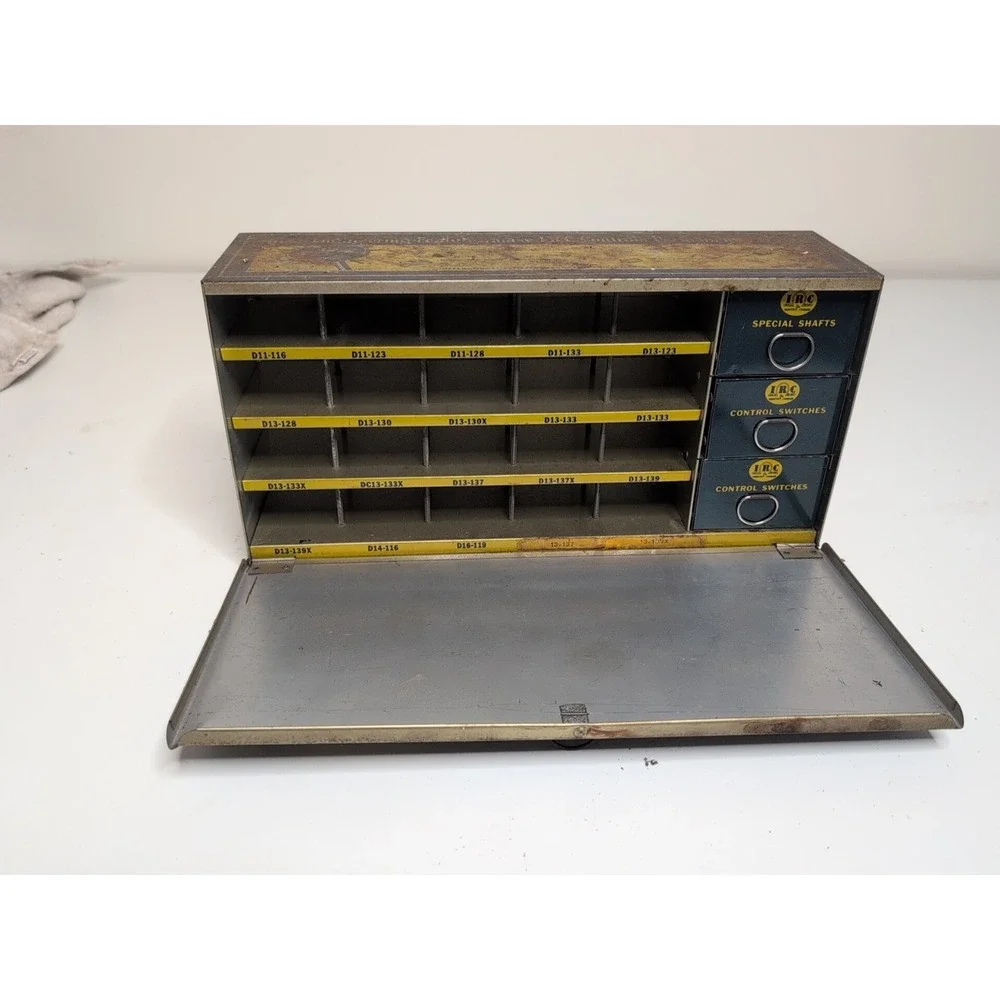 Vintage IRC Volume Control Kit Parts & Display Countertop Metal Case 1940's